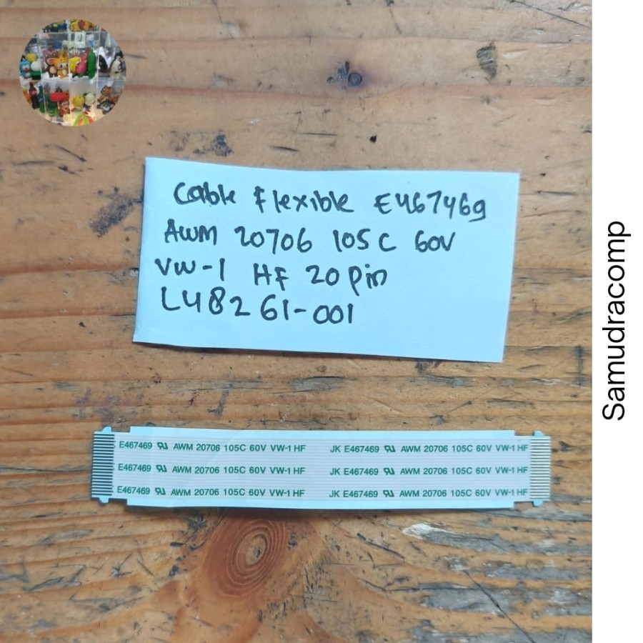 Cable Flexible E467469 AWM 20706 105C 60V VW-1 HF 20 PIN L48261-001