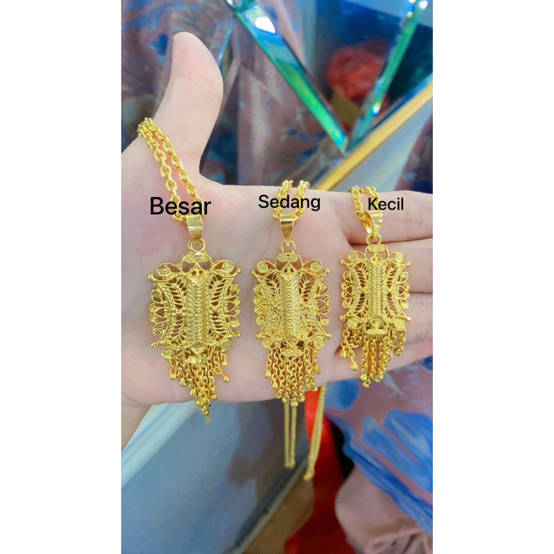 kalung pintu aceh bermacam motif bahan lapisan emas crum asli awet dan tahan air