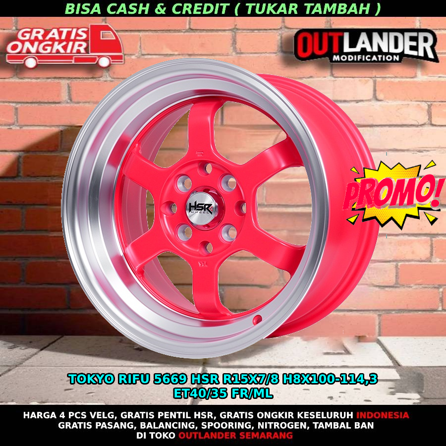 VELG MOBIL CELONG RING 15 TYPE HSR TOKYO RIFU R15X7/8 H 4X100 - 4X114,3 ET40 - 35 FR/ML