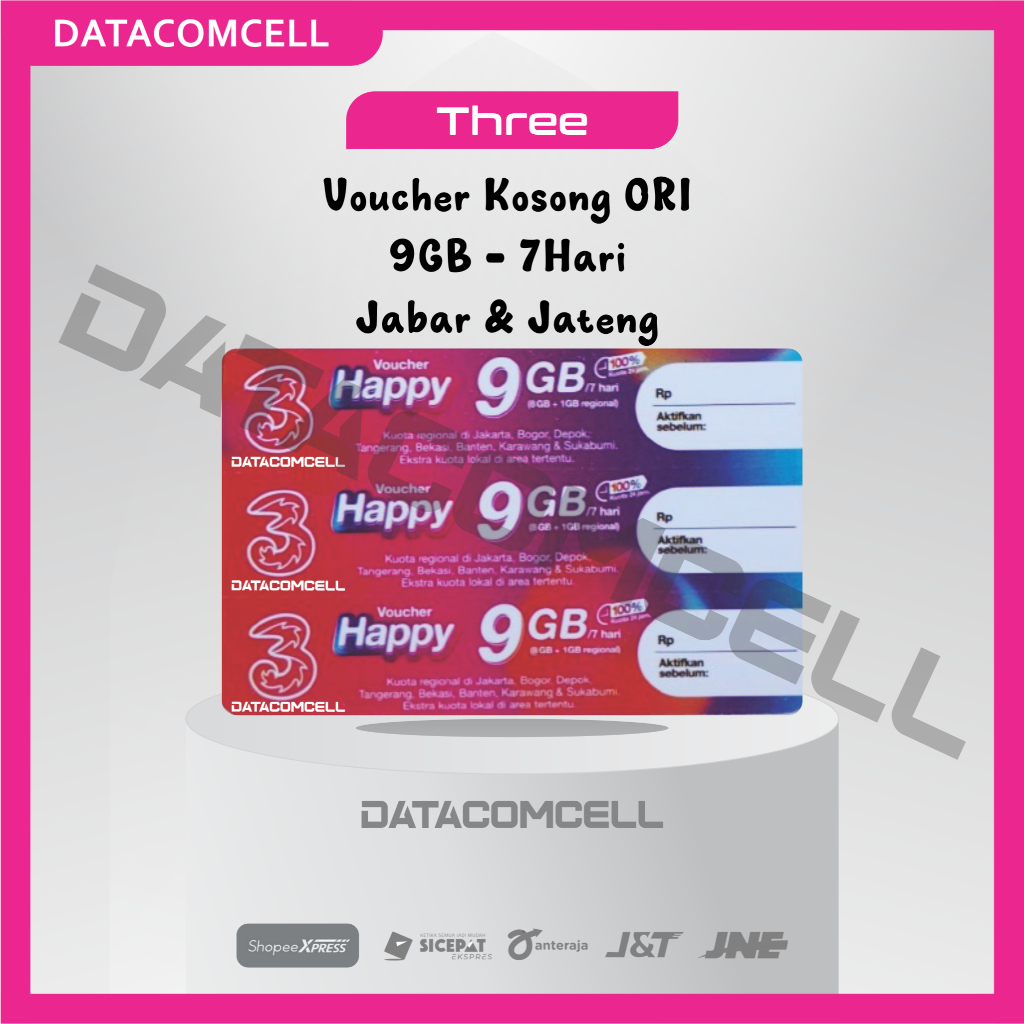 VOUCHER TRI THREE ORI KOSONG JABAR JATENG 1K (9GB)