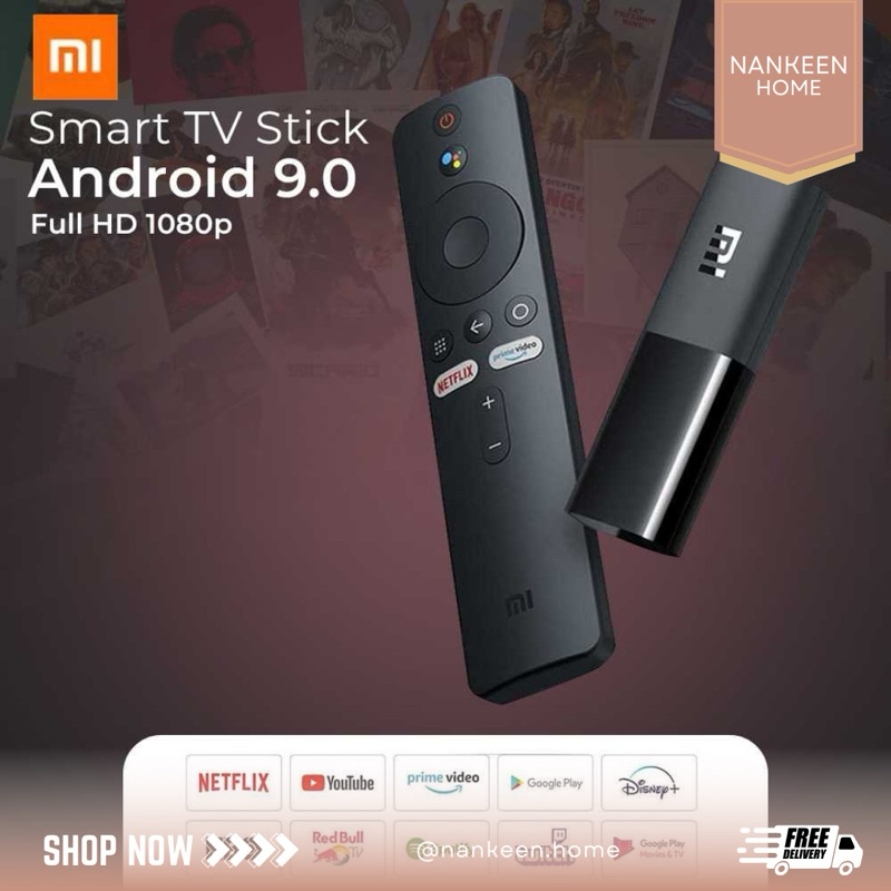 nankeen - Smart TV Stick Full HD Android 9.0 dengan Remot/Stick TV Android/Sambungan TV Android