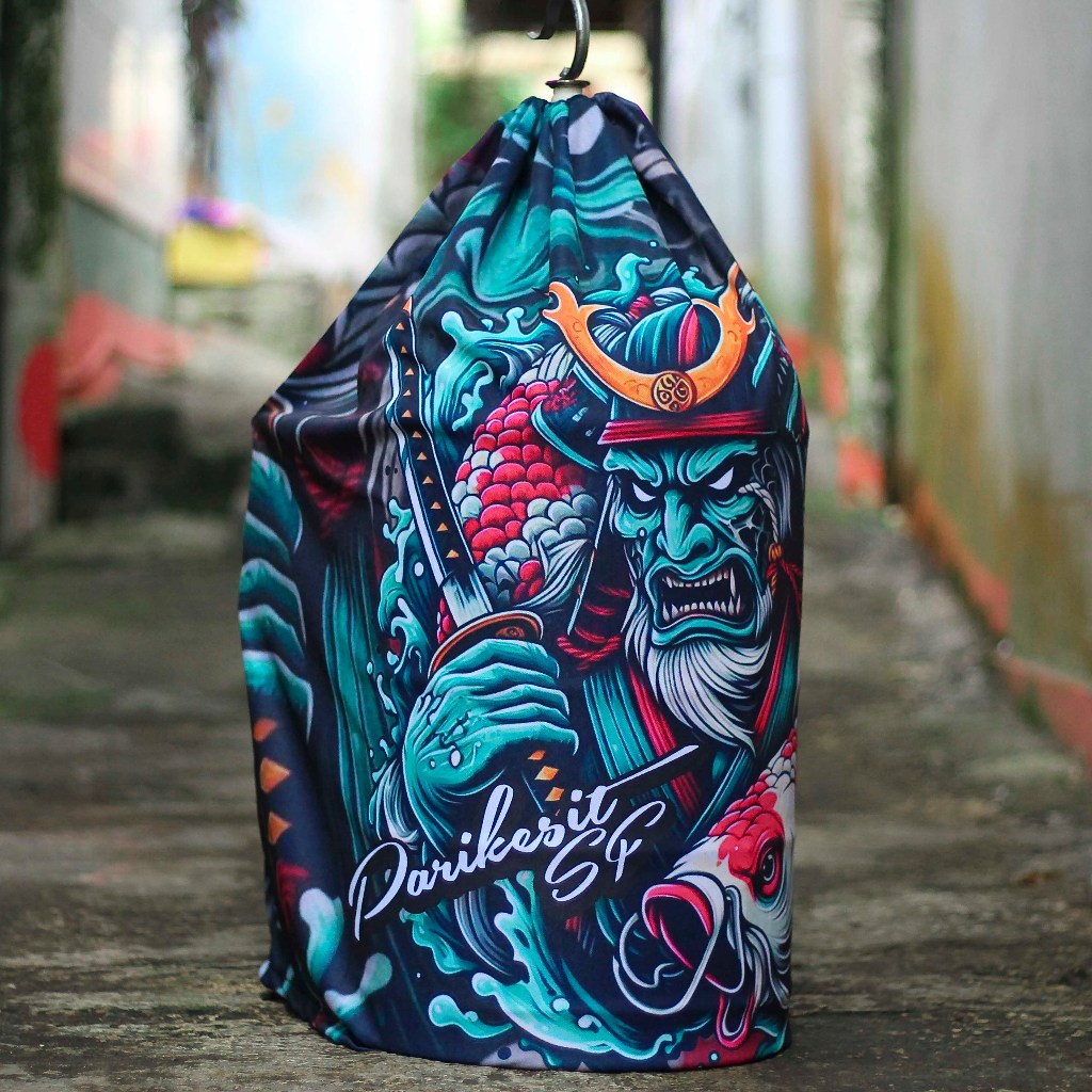 KRODONG CUSTOM KERODONG FULL PRINTING CUSTOM MOTIF SAMURAI UKURAN SANGKAR KAPSUL + UNTULAN UNTUK BUR