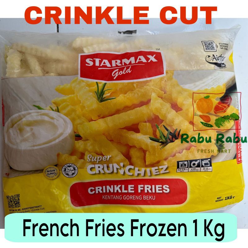 

Kentang Goreng French Fries STARMAX 1 kg bentuk crinkle keriting frozen food beku potato promo termurah