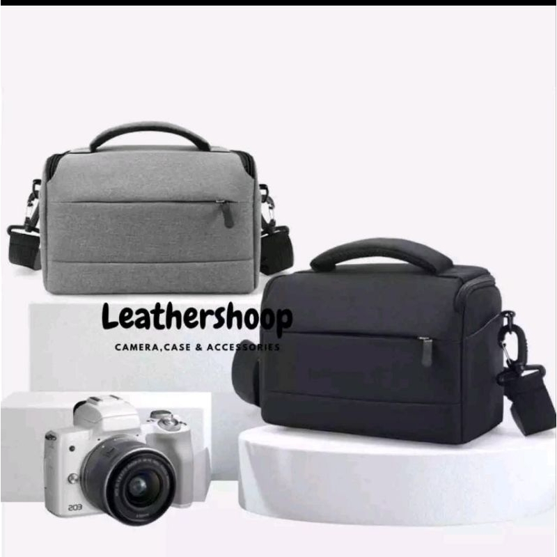 Tas Selempang Kanvas Hitam/Putih Untuk Kamera RB1