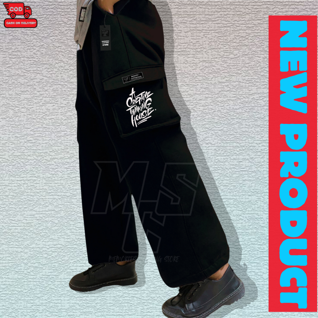 Celana panjang Cargo Bahan Fleece | Celana Panjang | Celana Cargo | Celana Pria Wanita | Celana Sant