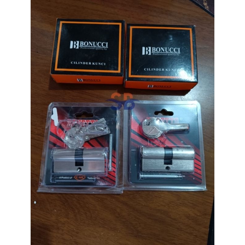 silinder kunci besar bonucci + 5 anak kunci / silinder kunci kecil zanetto kecil + 3 anak kunci / si