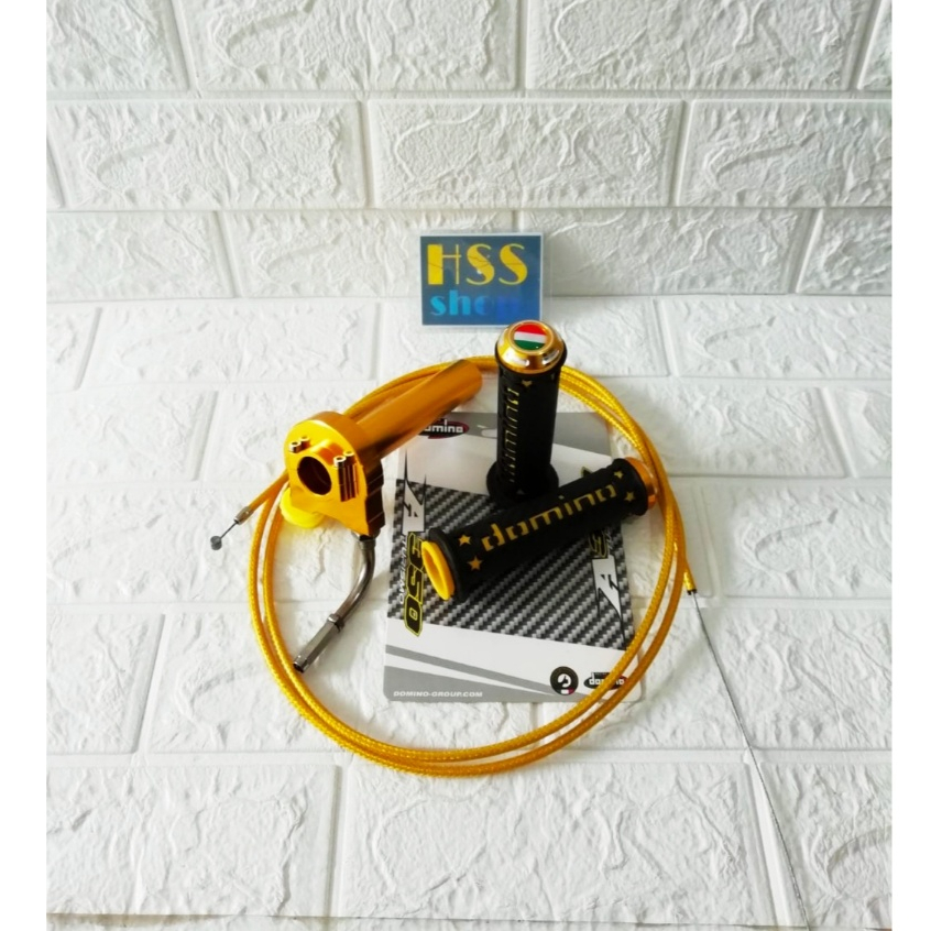 Gas Spontan 1 Kabel + Handgrip jalu Cnc + 1 Kabel Gas Serat = Beat Karbu, Vario 110 Karbu, Jupiter