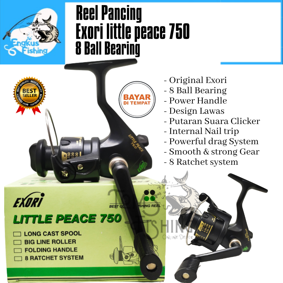 Reel Pancing EXORI LITTLE PEACE 750 / 850 Power Handle (8 Bearing) Murah Original - Engkus Fishing