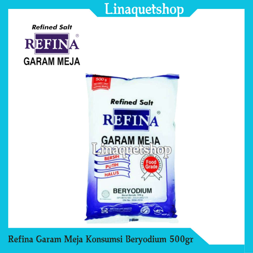 

REFINA Garam Meja Bersih Putih Halus Beryodium 500gr