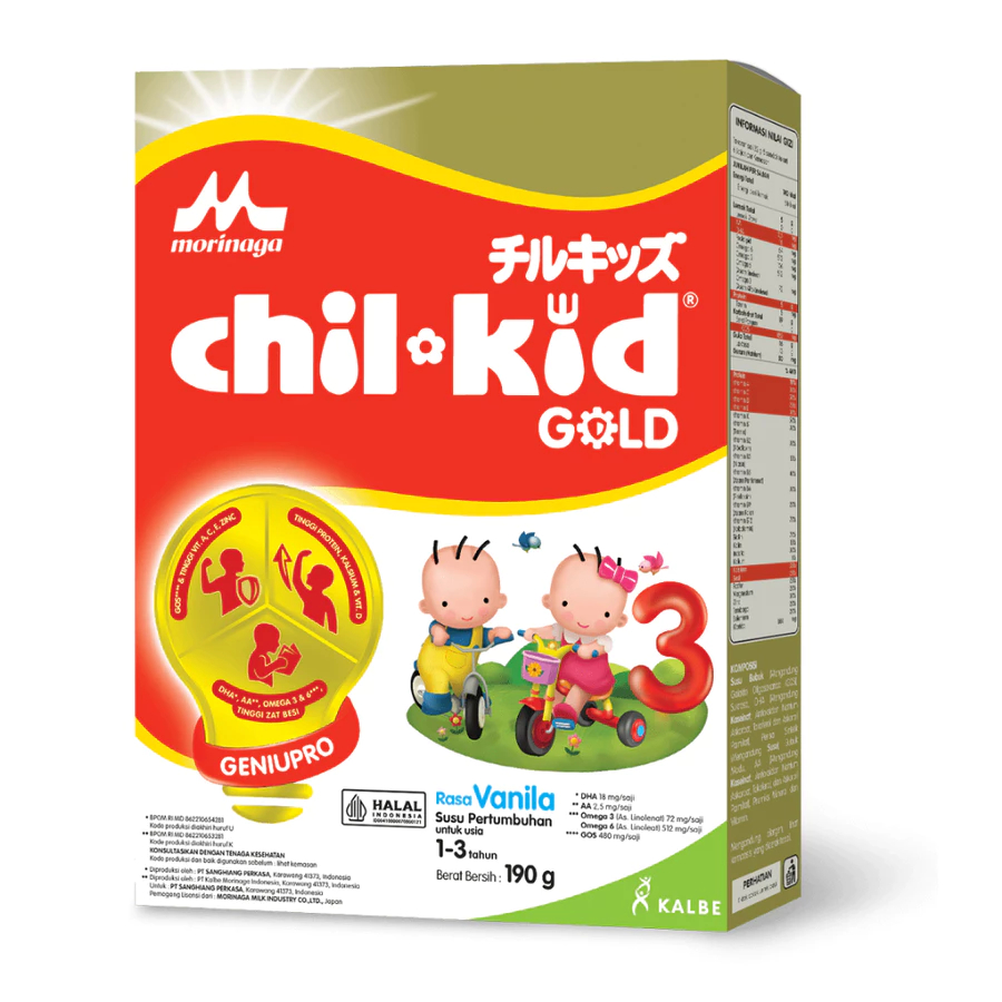 

SUSU MORINAGA CHIL KID CHIL-KID CHILKID TAHAP 3 USIA 1-3 TAHUN VANILA 200 GR