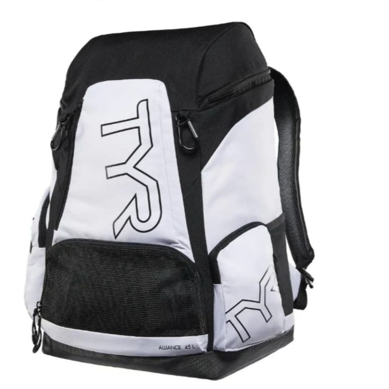TYR ALLIANCE BAGPACK 45L white/black Tas Renang Travelling Olahrag