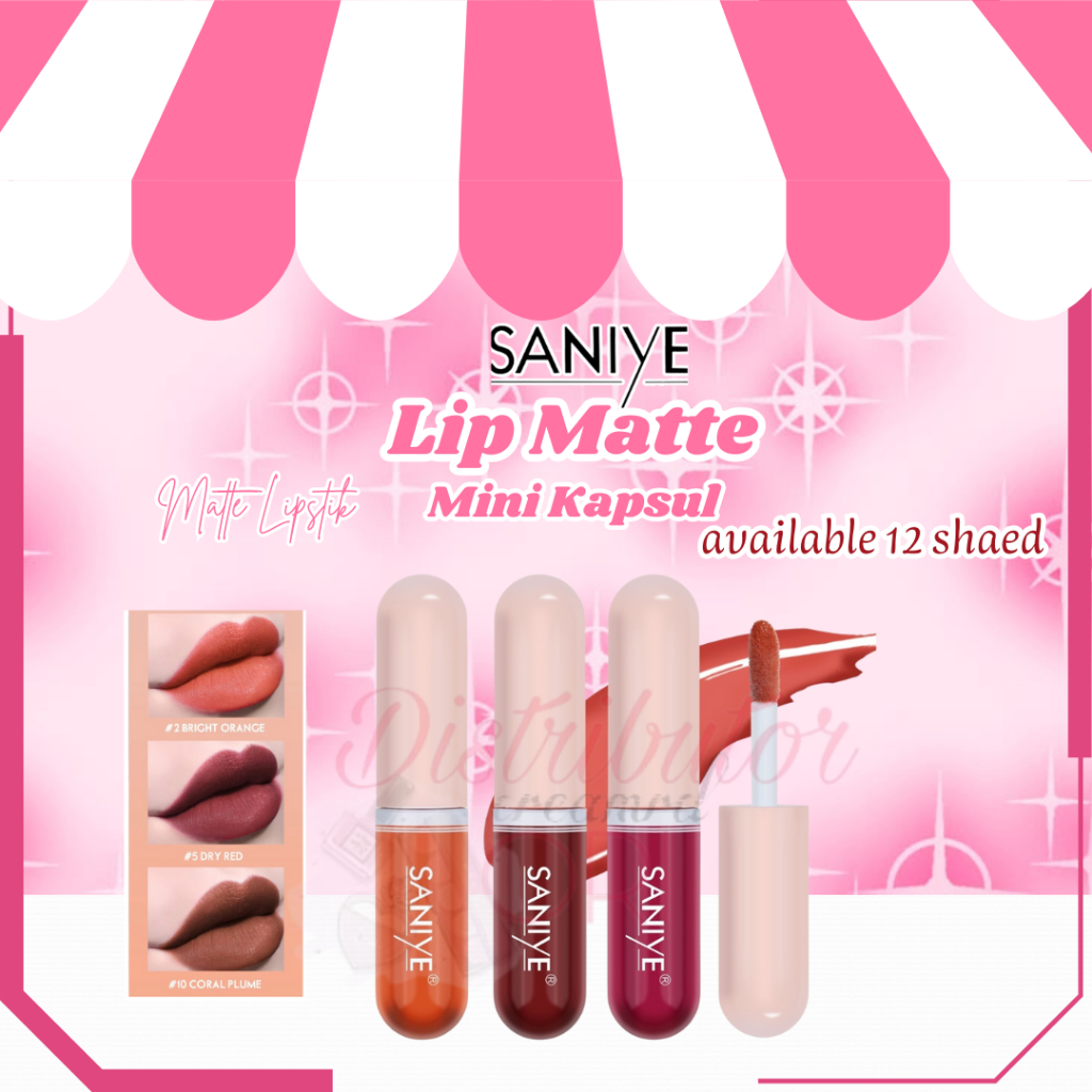 SANIYE Matte Lipstik Tahan Lama Waterproof Mini Kapsul Murah Lip Matte 12 Warna L1135