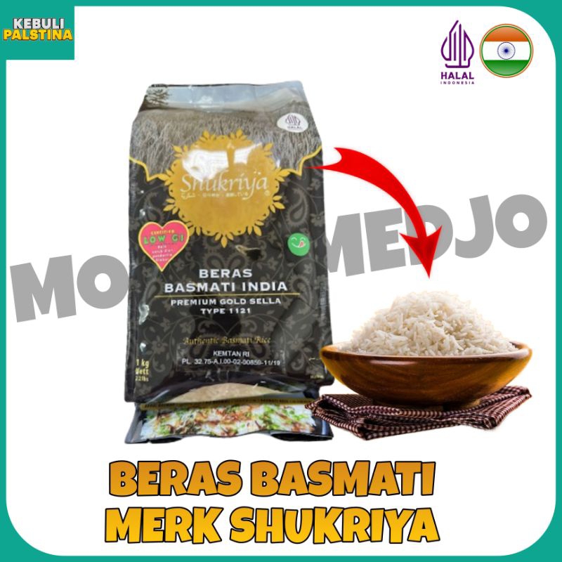

Beras basmati asli dari arab Shukriaya 1kg EXP 8/2026