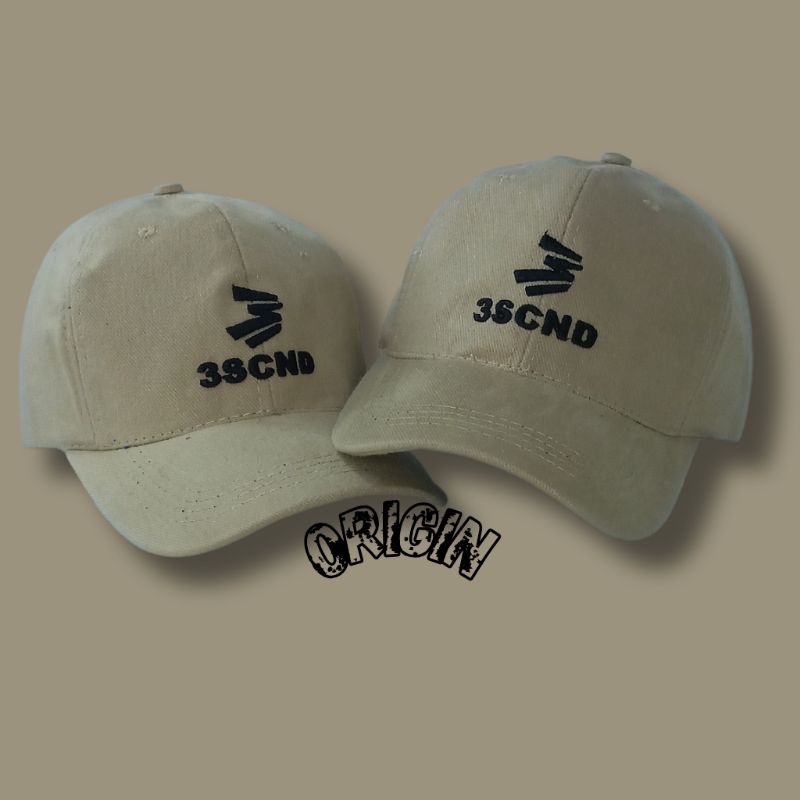 Topi polocaps 3SCOND KREM BAHAN RAFEL DENIM distro pria/wanita premium/TOPI POLOCAP BASEBALL PRIA WA