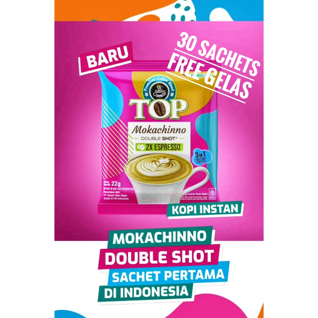 

®LARISHEPI® TOP KOPI MOKACHINNO Double Shot 2x Espresso | 22g x 9 Sachets