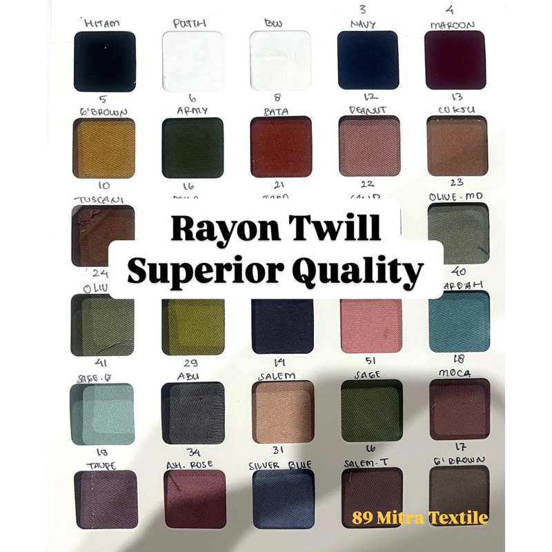 KAIN RAYON TWILL POLOS SUPERIOR QUALITY 1 ROLL ISI 60 YARD