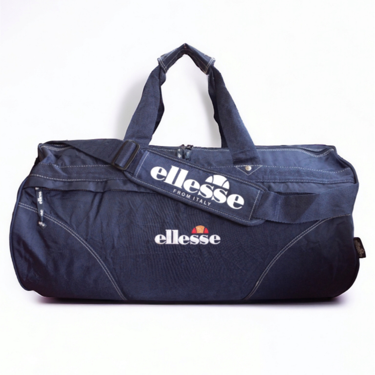 Vintage Ellesse Large Duffel Bag (Boston Bag/Travel Bag/Barrel Bag)