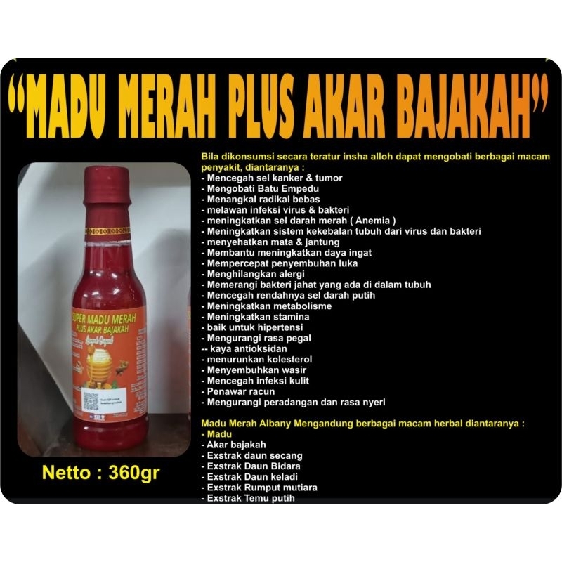 

Madu Merah Plus Akar Bajakah