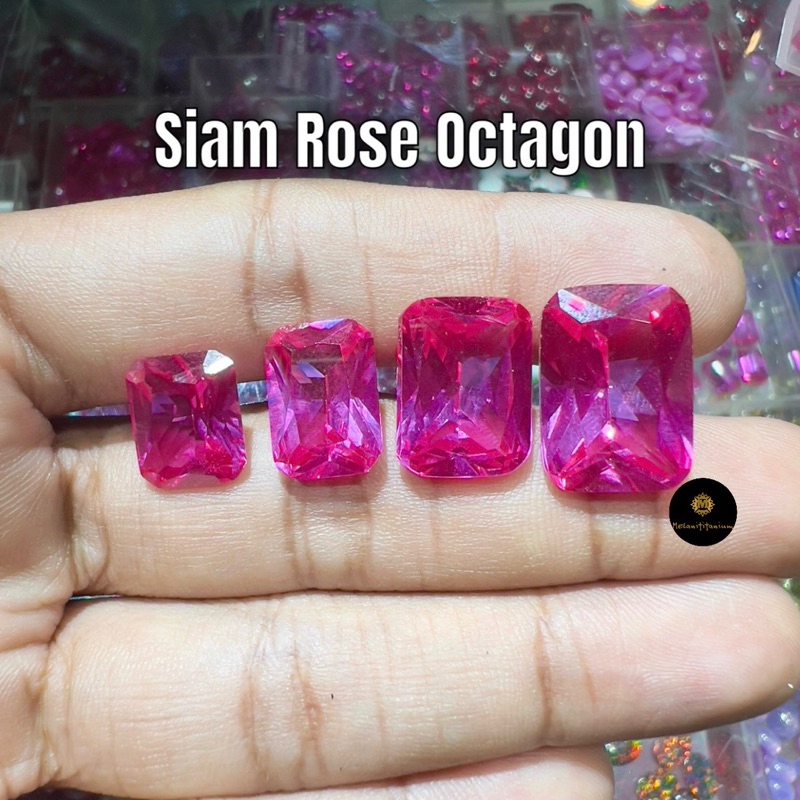 [HANYA BATU] Batu Siam Rose Octagon Cut