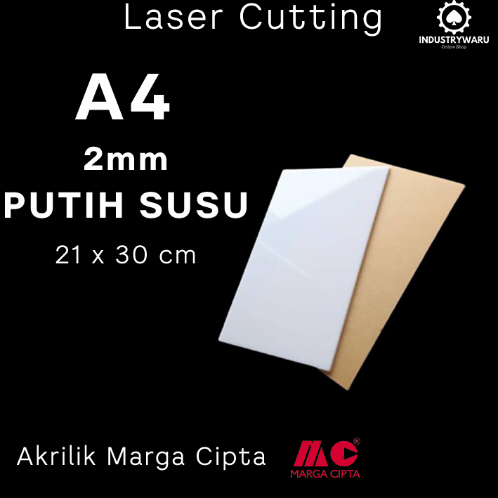 

Akrilik Lembaran Ukuran A4 Tebal 2mm Putih Susu