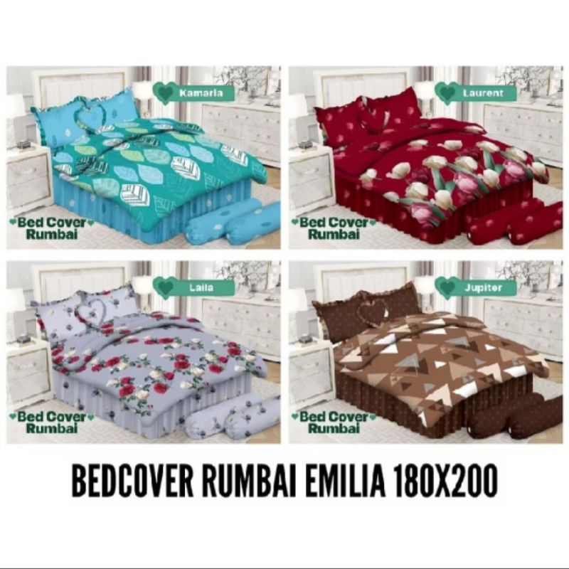 BED COVER EMILIA BONITA RUMBAI UKURAN 180X200
