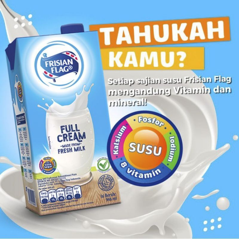 

Susu Frian Flag Full Cream, UHT 1 ltr