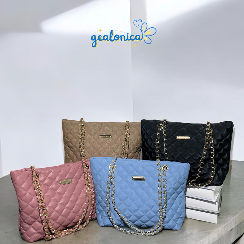 Gealonica - Yasmine Totebag - Totebag Wanita Totebag Kuliah Kerja - Totebag Tebal - Tas Import Premi