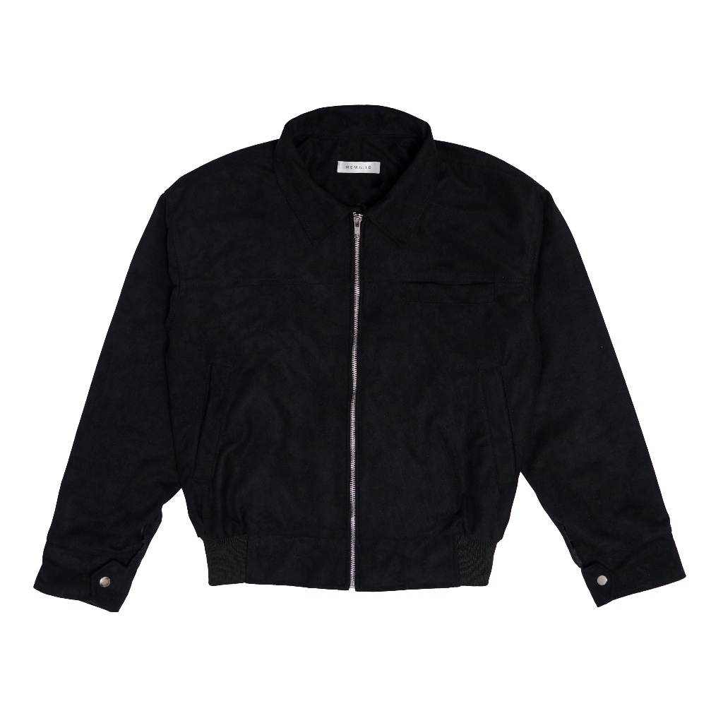 Hema Work Jacket Boxy Pria Suede - Plain