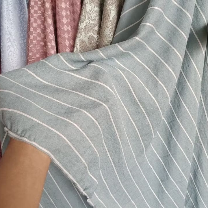 kain linen crincel motif salur - bahan kain meteran linen - cotton crincel linen