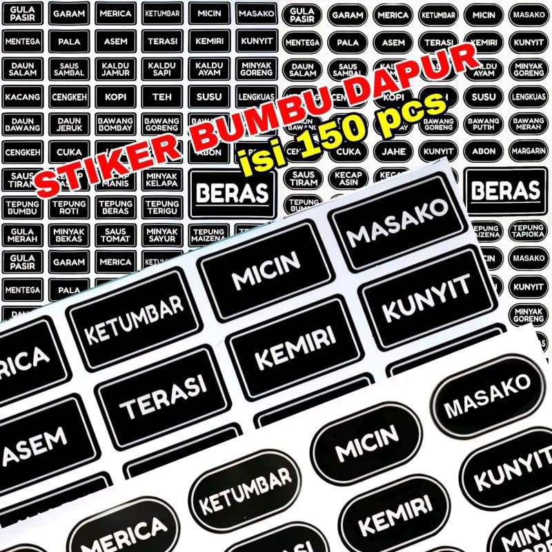 

STIKER BUMBU DAPUR ISI 150 PCS | STIKER LABEL BUMBU DAPUR | STIKER 1 LEMBAR | STIKER CROMO GLOSSY