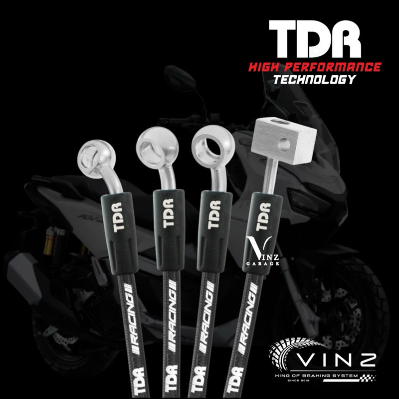 Selang Rem TDR Teflomax ADV 160 CBS Black Carbon dan Titanium // Selang Rem ADV 160 CBS Original By 
