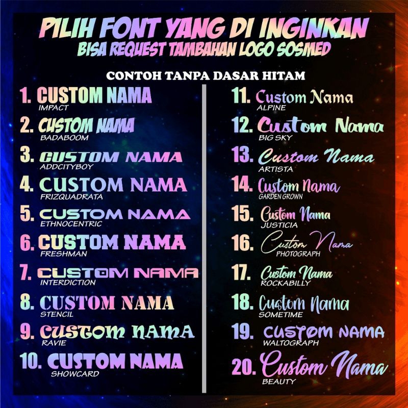 

STIKER CUSTOM NAMA HOLOGRAM/STIKER CUTTING