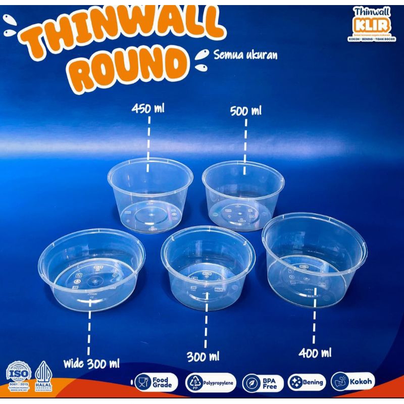 Thinwall round klir 500ml