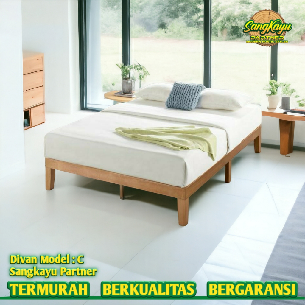 SangKayu Partner TERMURAH Divan kayu minimalis Divan Model C dipan kayu minimalis ranjang kayu Divan