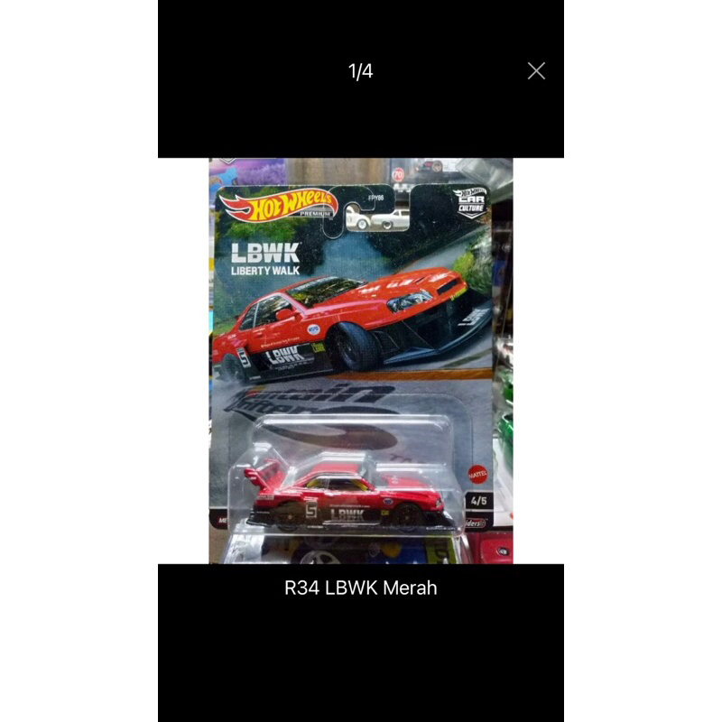 Hotwheels premium LBWK Merah Hitam, free protector