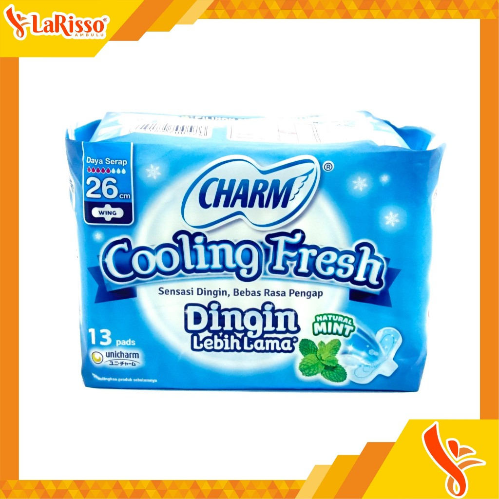 CHARM PEMBALUT COOLING FRESH WING 26CM ISI 13 PADS