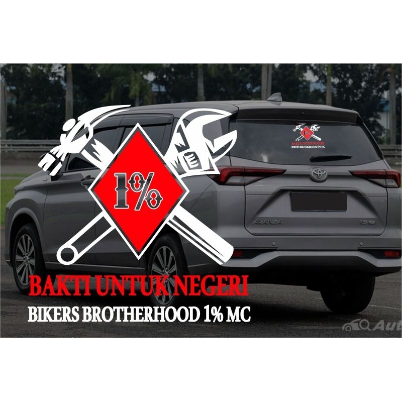 Sticker Cutting BROTHERHOOD, BAKTI UNTUK NEGERI BIKERS BROTHERHOOD 1% MC