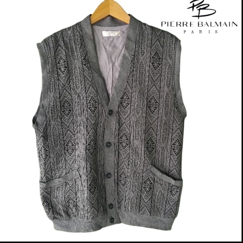Vest rajut motif vintage Pierre Balmain