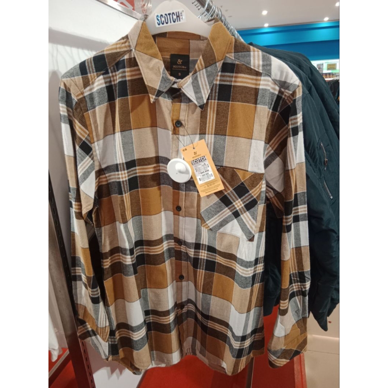 Kemeja Flanel SCOTCH&CO Lengan Panjang size S - 5XL