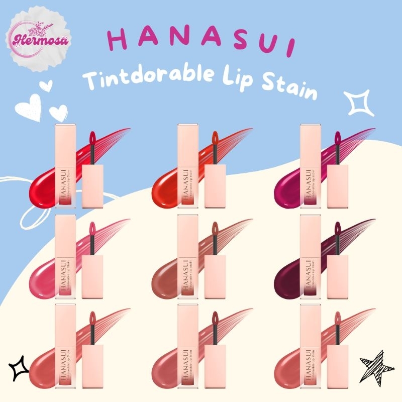 HANASUI Tintdorable Lip Stain 100% ORI BPOM | Liptint glossy transferproof pigmented high coverage t