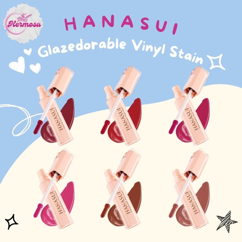 HANASUI Glazedorable Vinyl Stain 100% ORI BPOM | Lip stain glossy transferproof pigmented high cover