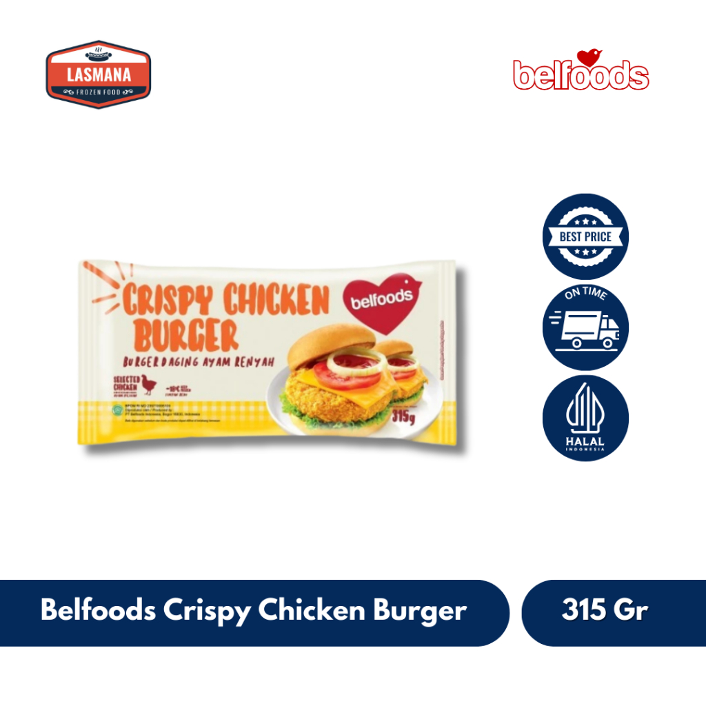 

Belfoods Crispy Chicken Burger Isi 6 Pcs