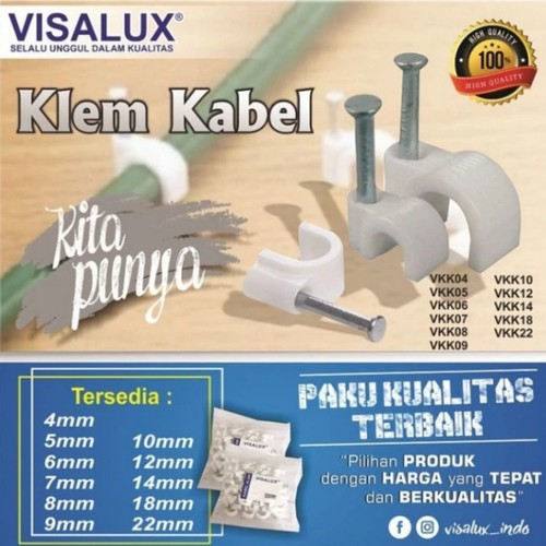 KLEM KABEL / PAKU SADEL VISALUX 14/18/22mm (  BUNGKUS )