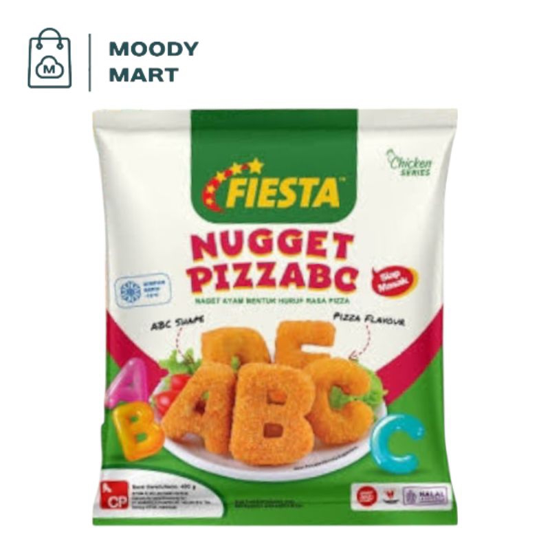 

Fiesta Chicken Nugget Pizza ABC 400gr / Fiesta Naget Ayam Bentuk Huruf Rasa Pizza 400gr