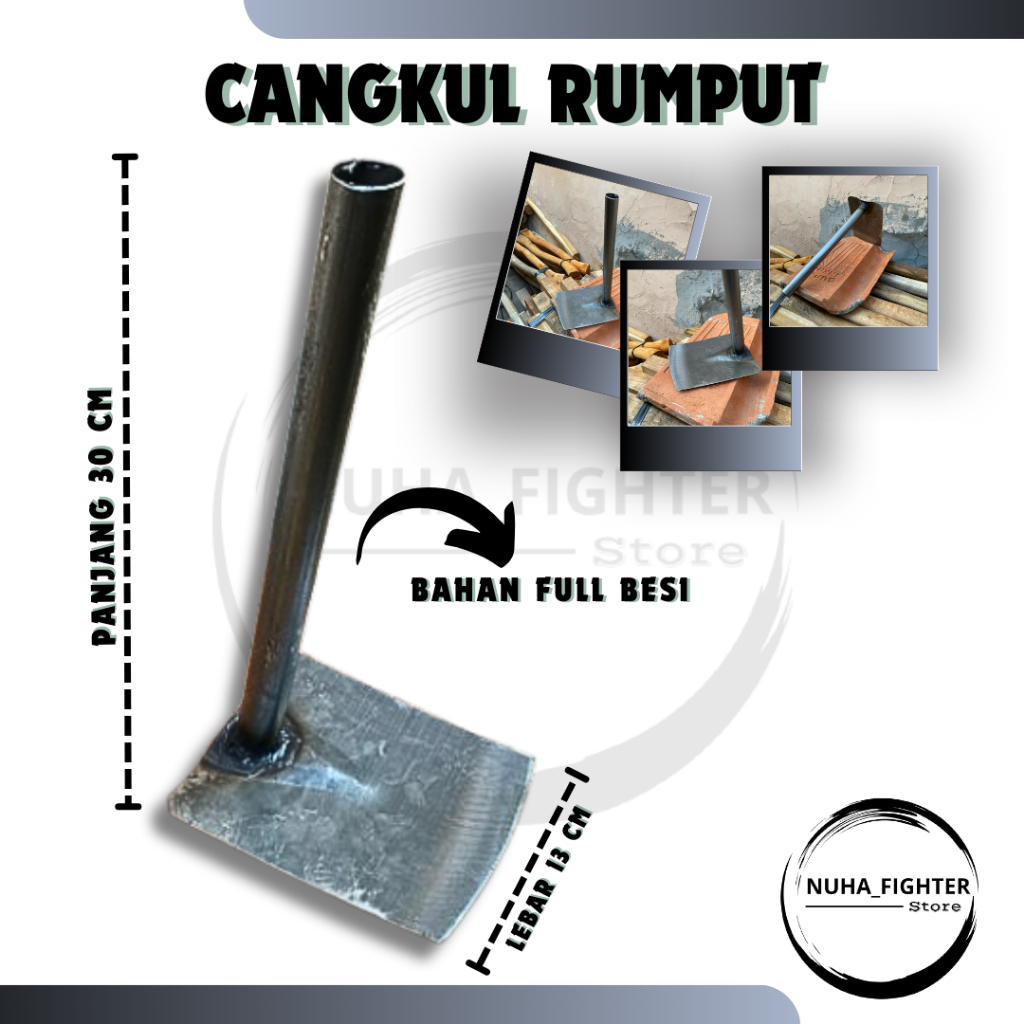Cangkul Rumput bahan Full besi Cangkul menanam bunga panjang 30 Cm