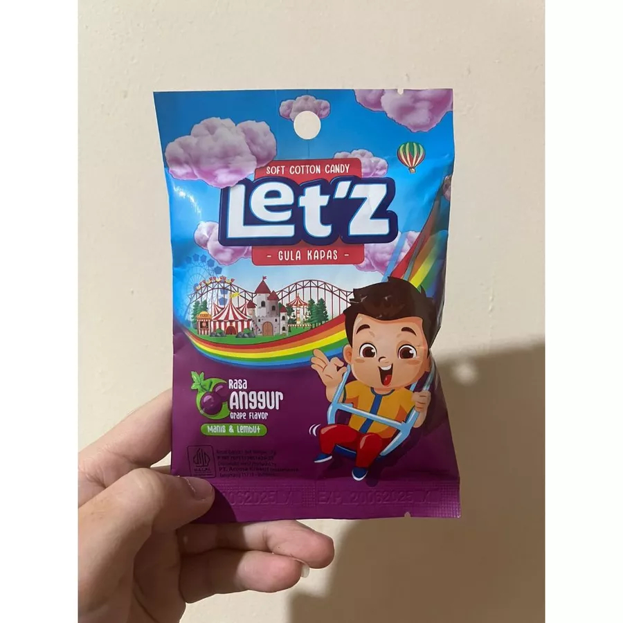 

Let'z soft cotton candy grape flavor / Letz permen gula kapas rasa anggur 7g