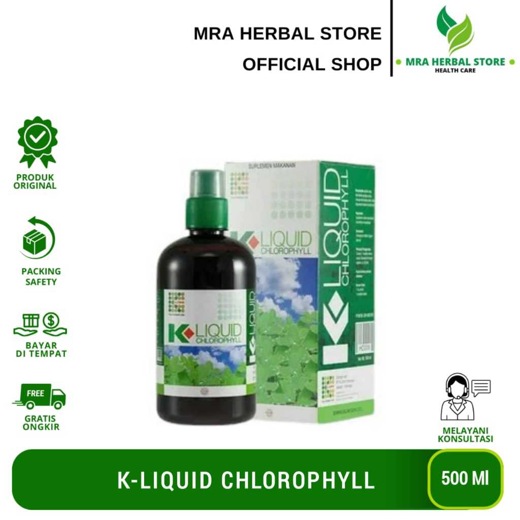 Klorofil Klink Original 500 Ml | K-Liquid Clorophyll | Minuman Herbal Detok Tubuh | Klorofil K Liqui