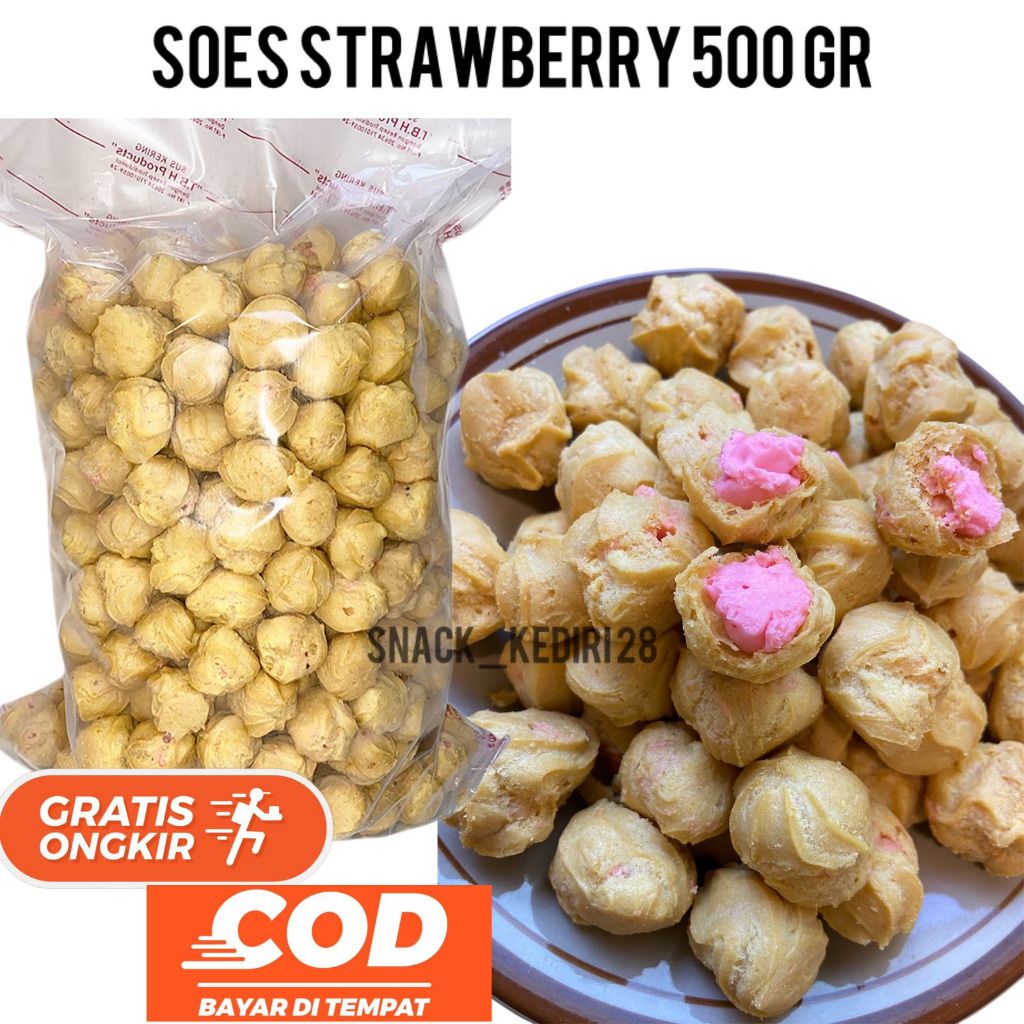 

Kue Soes Rasa Strawberry 500gr