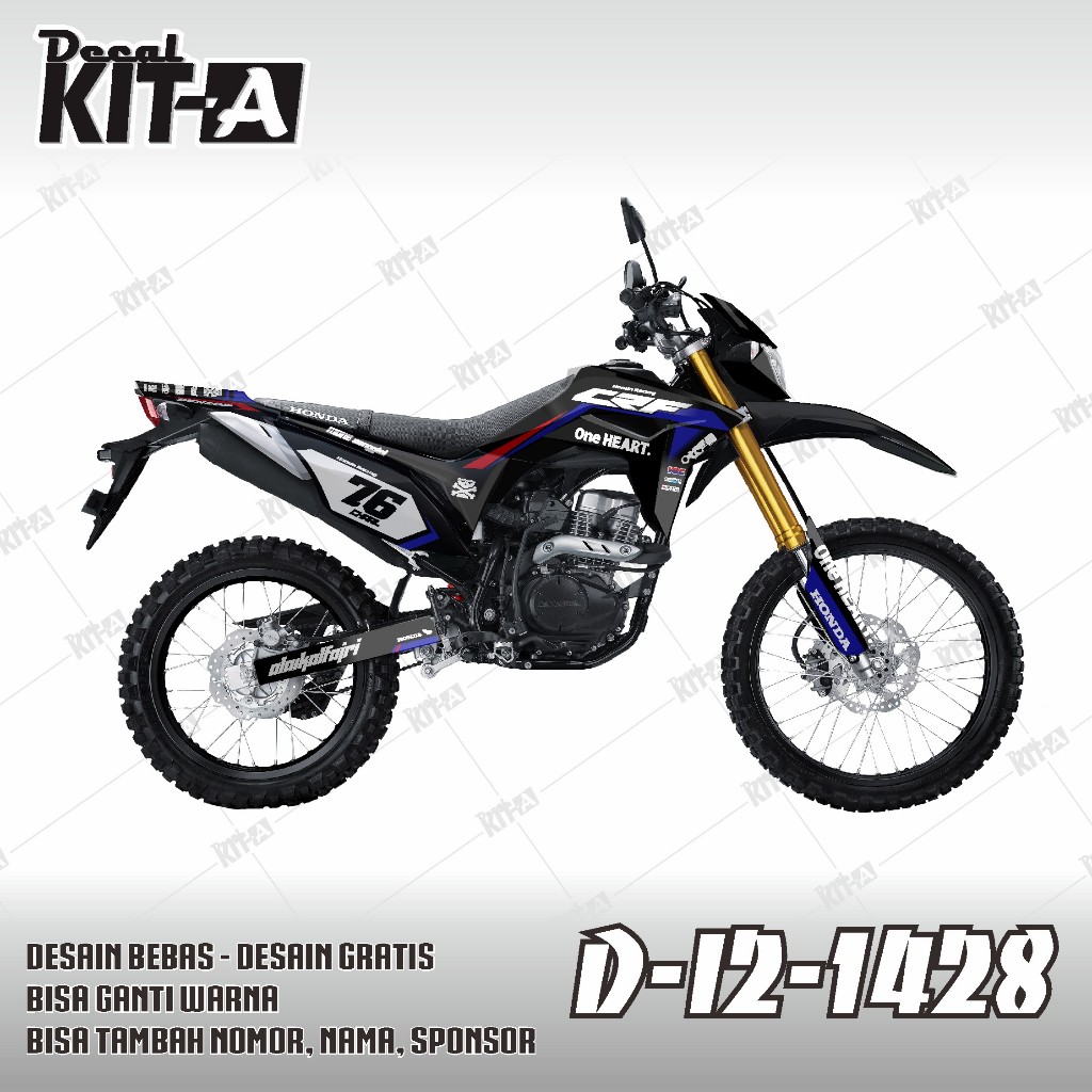 Decal Honda CRF 150L Biru Merah Putih Kombinasi D-I2-1428