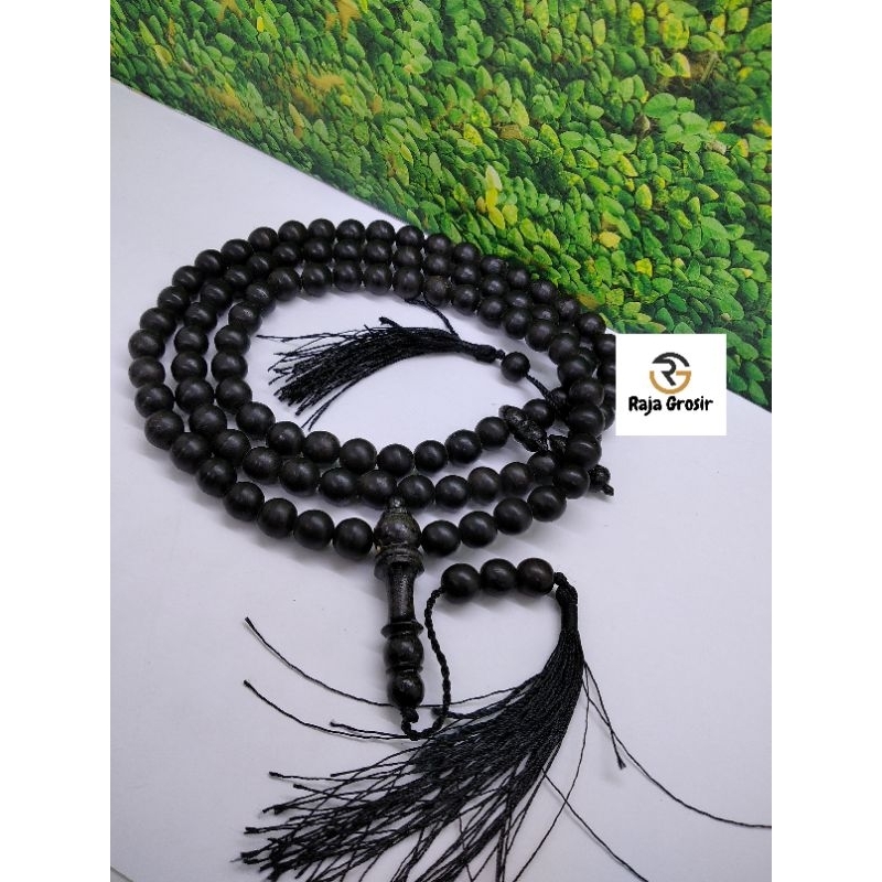 raja grosir tasbih kayu galih kelor hitam rumbai 8mm a546